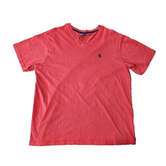 U.S. Polo Assn. Men's Solid V-Neck Short Sleeve T-Shirt Size XL Red - Picture 3 of 9